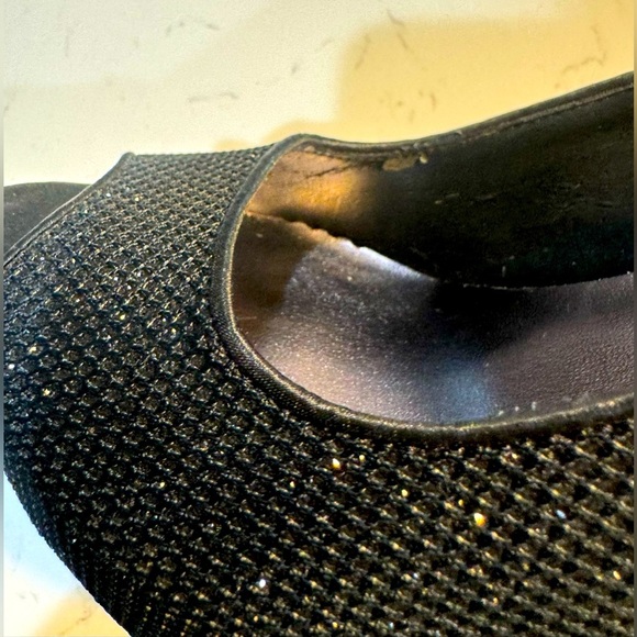 Chinese Laundry Sparkly Black 5” Heels open toe 1.5” platform- Size 8M - Picture 8 of 11